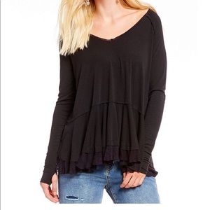 Black free people tangerine long sleeve